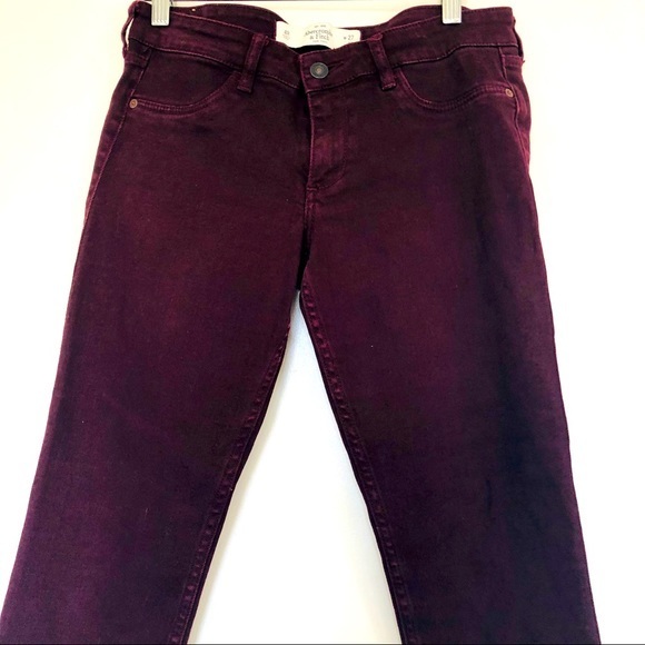 Abercrombie & Fitch Merlot Burgundy Skinny Jeans- Size 27 - Picture 8 of 9